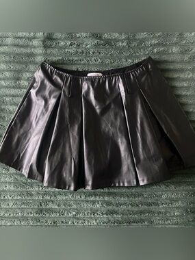 Faux Leather miniskirt with shorts